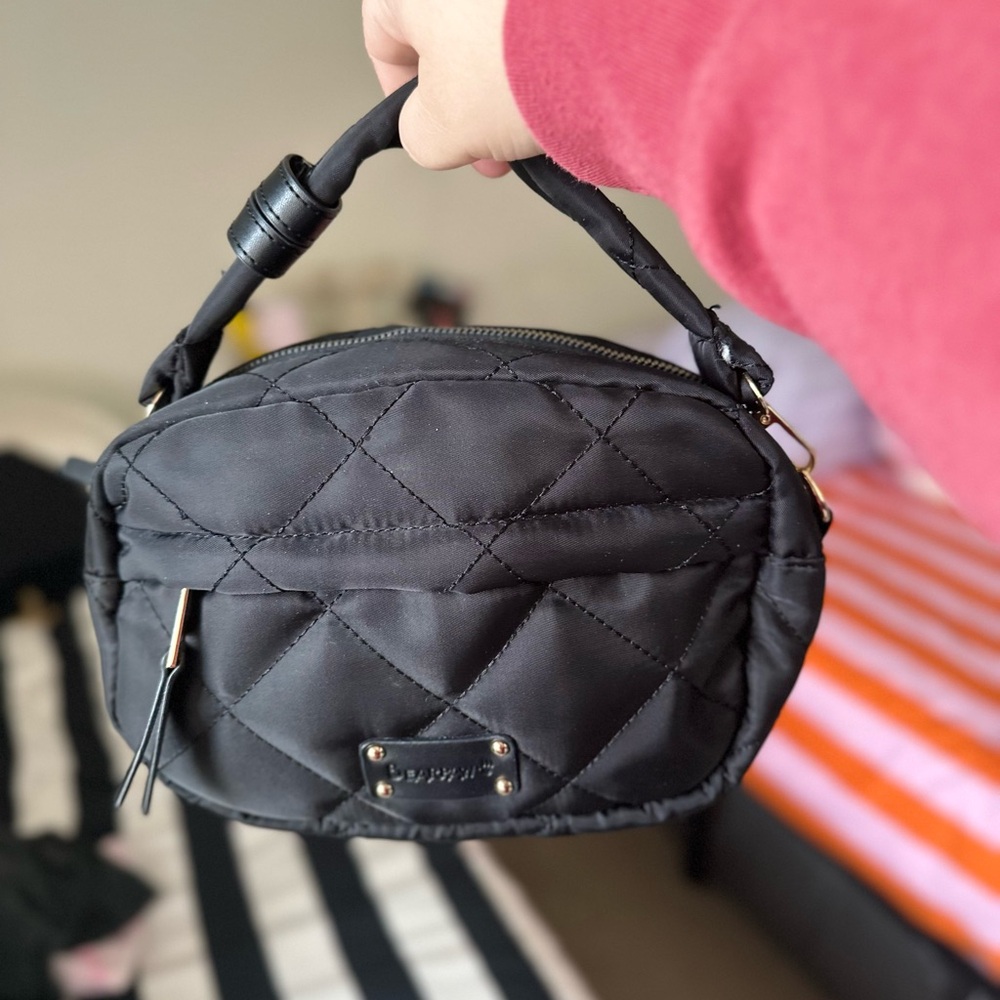 Crossbody Bag Quilted Black Handbag